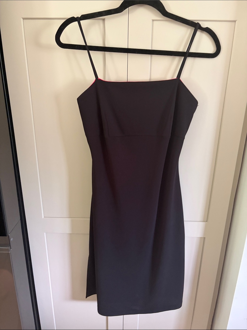 Vintage Black Spaghetti-Strap Mini Dress